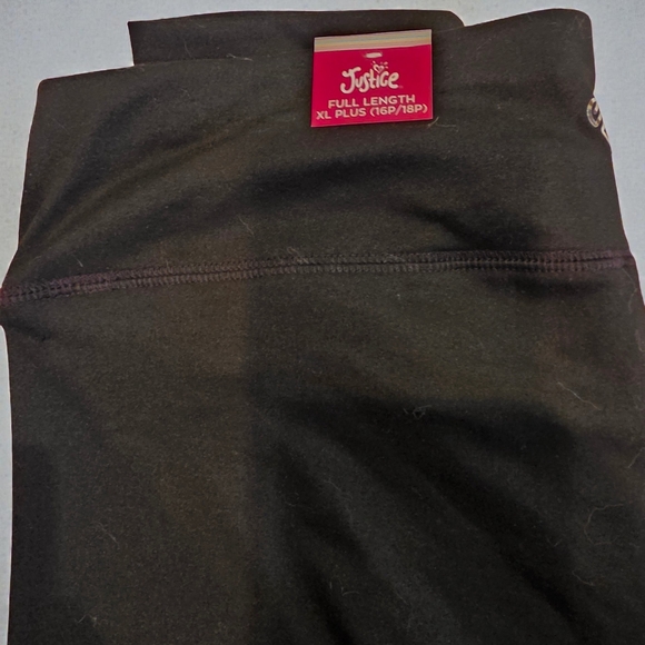 Justice Classic Black Girls Leggings NWT 16/18 Plus - Picture 3 of 5